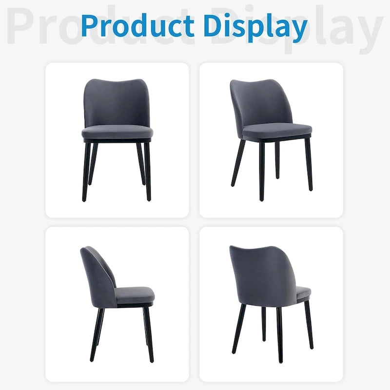 Upholstered Fabric Dining Room Side Chairs, Chair for Dining Room with Padded Seat and Wood Legs