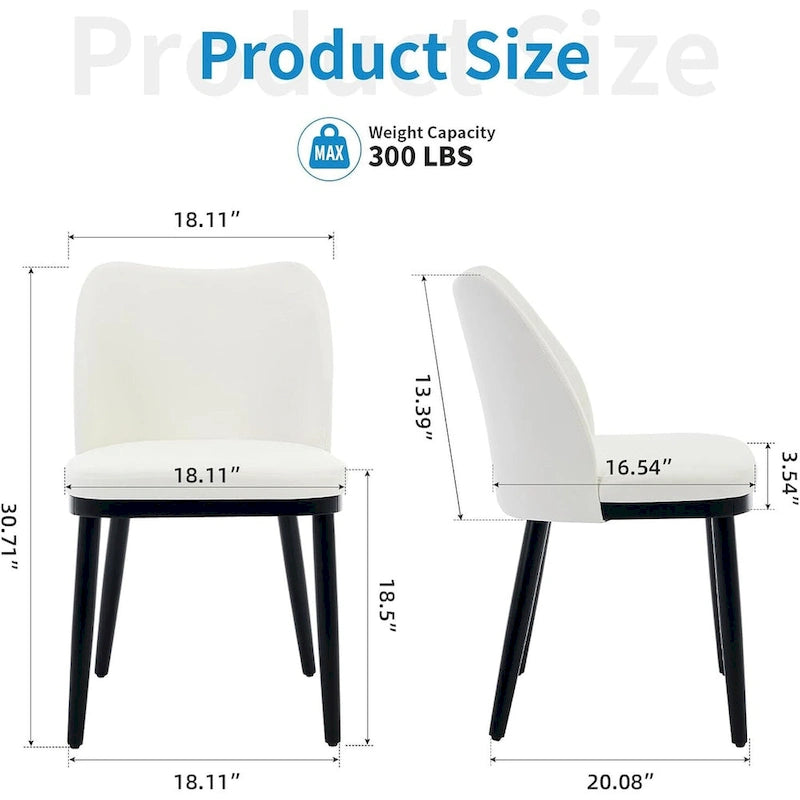 Upholstered Fabric Dining Room Side Chairs, Chair for Dining Room with Padded Seat and Wood Legs