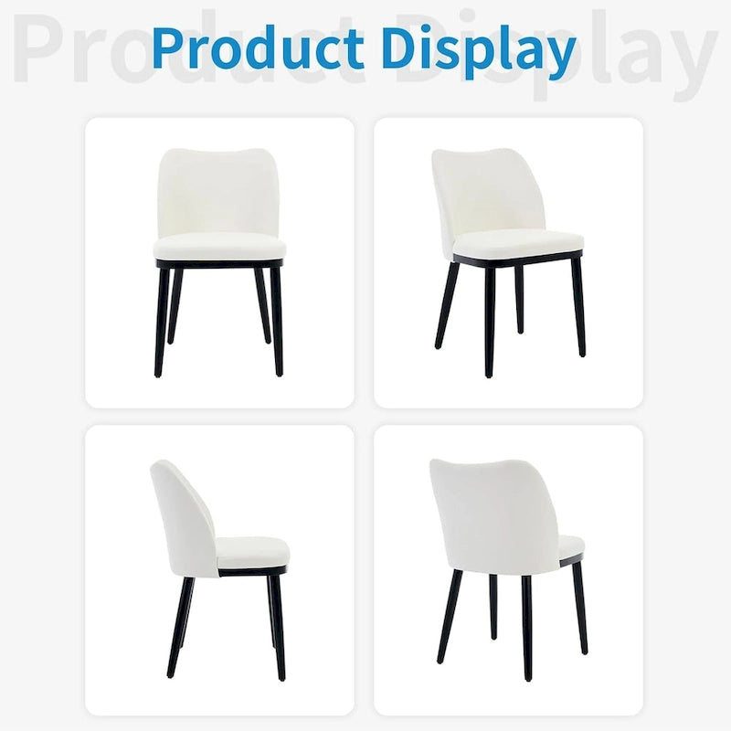 Upholstered Fabric Dining Room Side Chairs, Chair for Dining Room with Padded Seat and Wood Legs