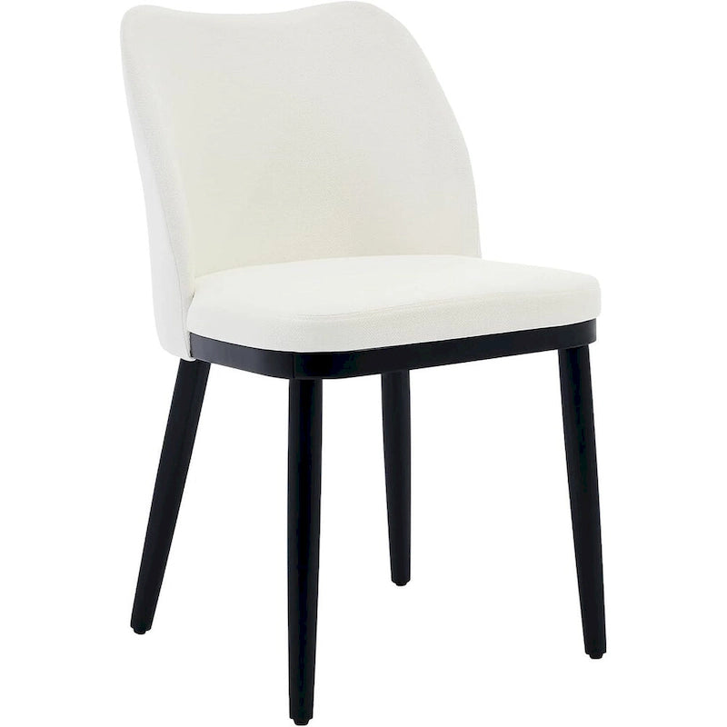 Upholstered Fabric Dining Room Side Chairs, Chair for Dining Room with Padded Seat and Wood Legs