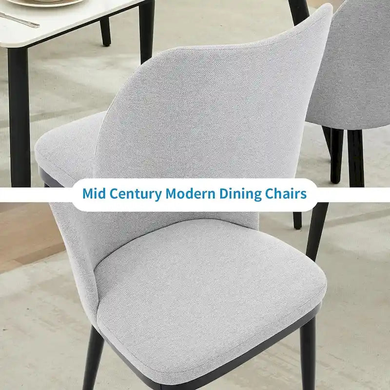 Upholstered Fabric Dining Room Side Chairs, Chair for Dining Room with Padded Seat and Wood Legs