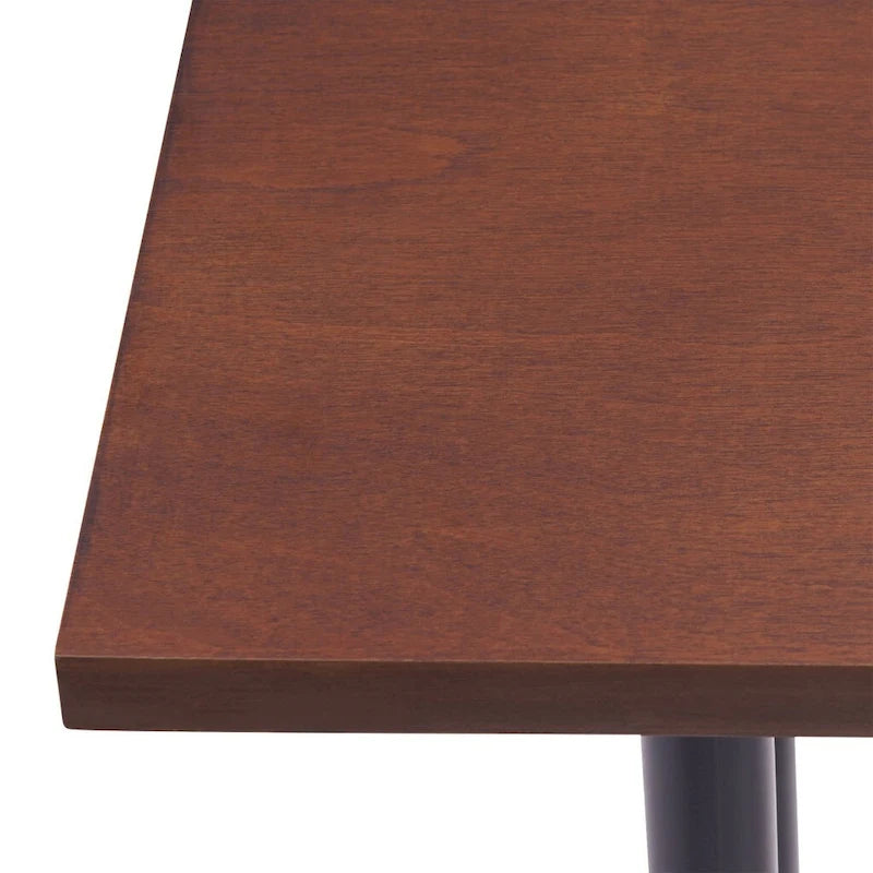 Espresso Wood Rectangular Console Table with Black Metal Base - 56 L x 8 W x 30 H