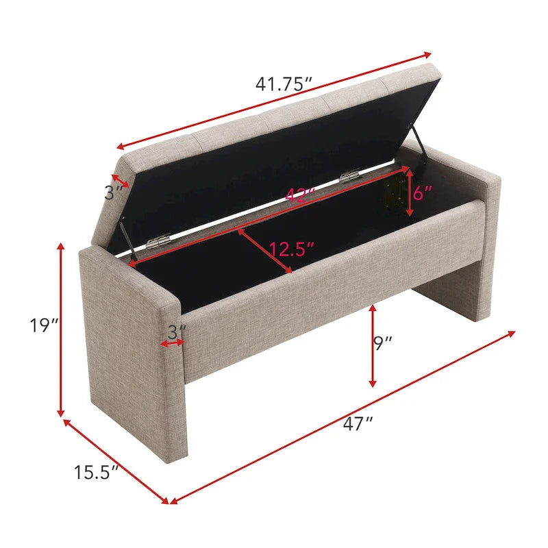 GDFStudio- Alice Foam Bed End Bench with Storage