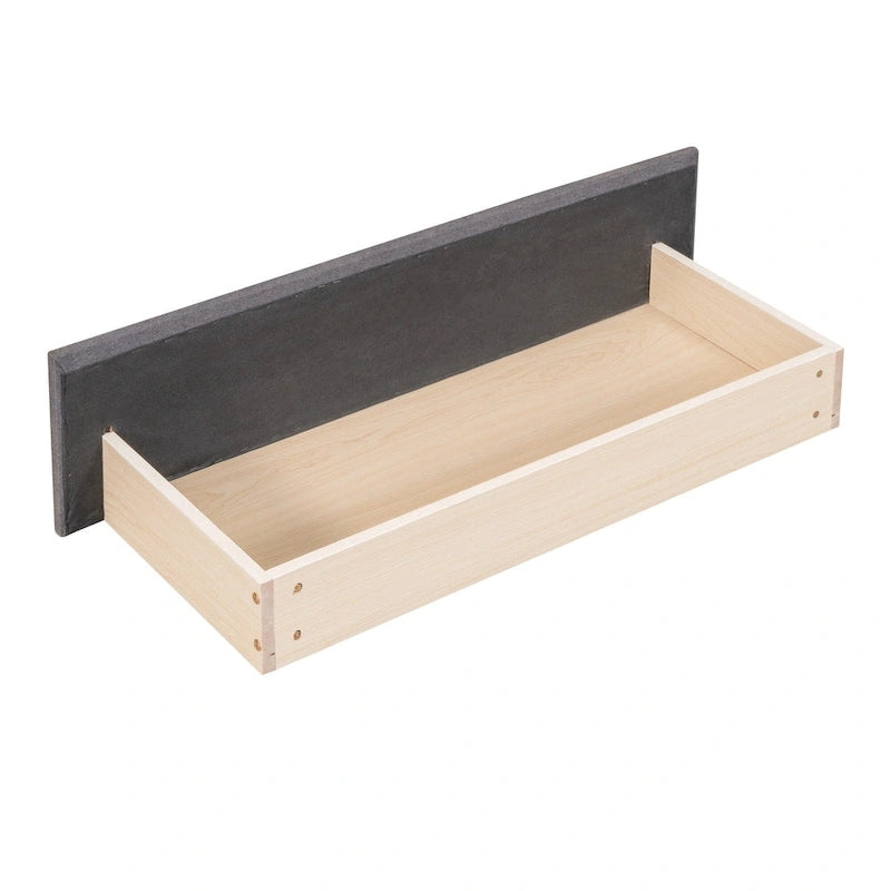 Grey Linen Upholstered Daybed with 2 Storage Drawers, Twin Size Sofa Bed Frame, No Box Spring Needed