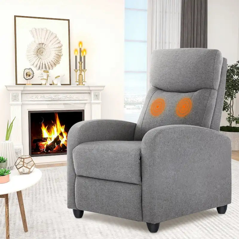 Black Adjustable Recliner Chair with Lumbar Support, 8 Massage Modes, and Heating Function for Relaxation