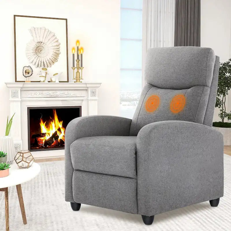 Black Adjustable Recliner Chair with Lumbar Support, 8 Massage Modes, and Heating Function for Relaxation