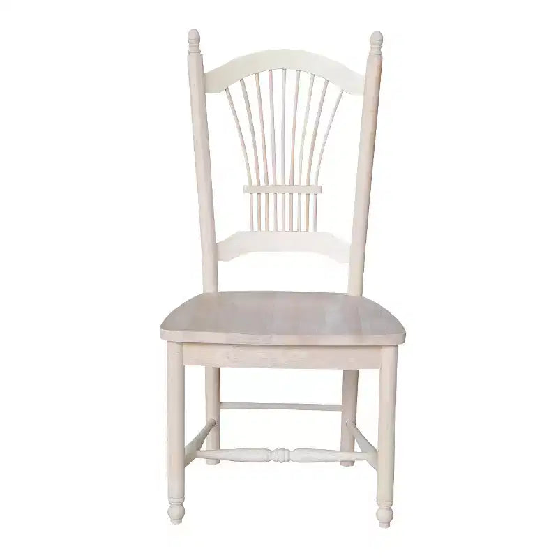 Chaise Sheafback non finie : cadre en bois dur, style fermier, capacité de 102 kg