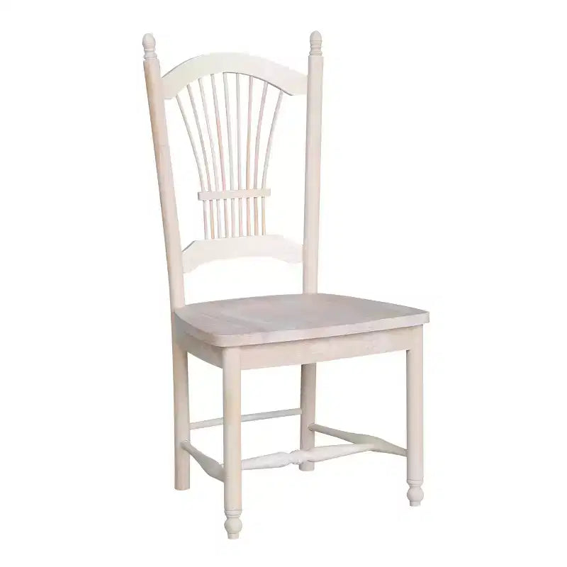 Chaise Sheafback non finie : cadre en bois dur, style fermier, capacité de 102 kg