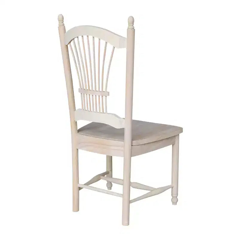 Chaise Sheafback non finie : cadre en bois dur, style fermier, capacité de 102 kg