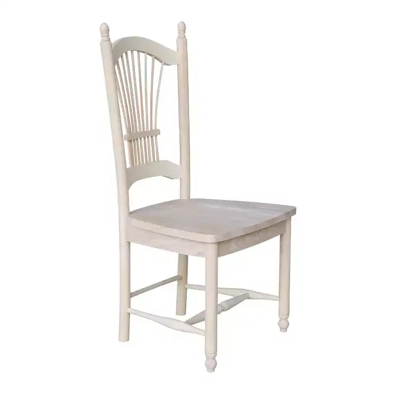 Chaise Sheafback non finie : cadre en bois dur, style fermier, capacité de 102 kg