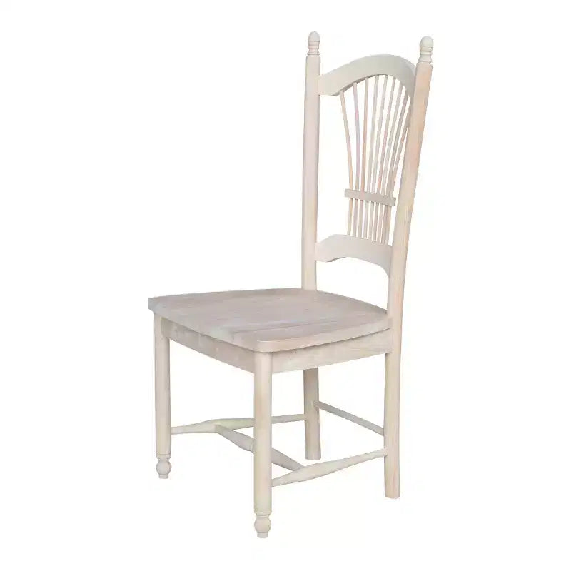 Chaise Sheafback non finie : cadre en bois dur, style fermier, capacité de 102 kg