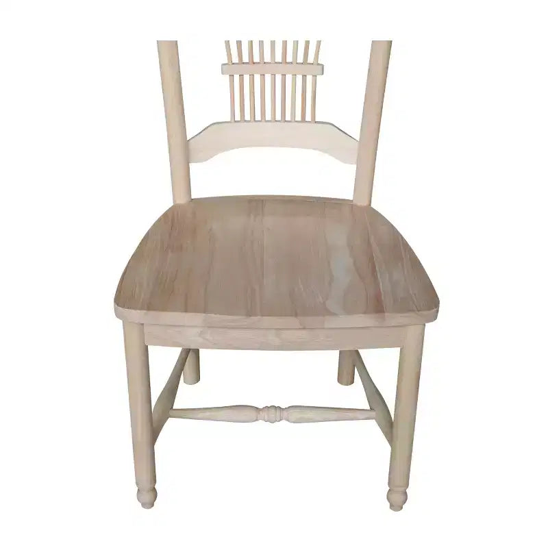 Chaise Sheafback non finie : cadre en bois dur, style fermier, capacité de 102 kg