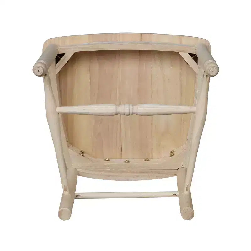 Chaise Sheafback non finie : cadre en bois dur, style fermier, capacité de 102 kg