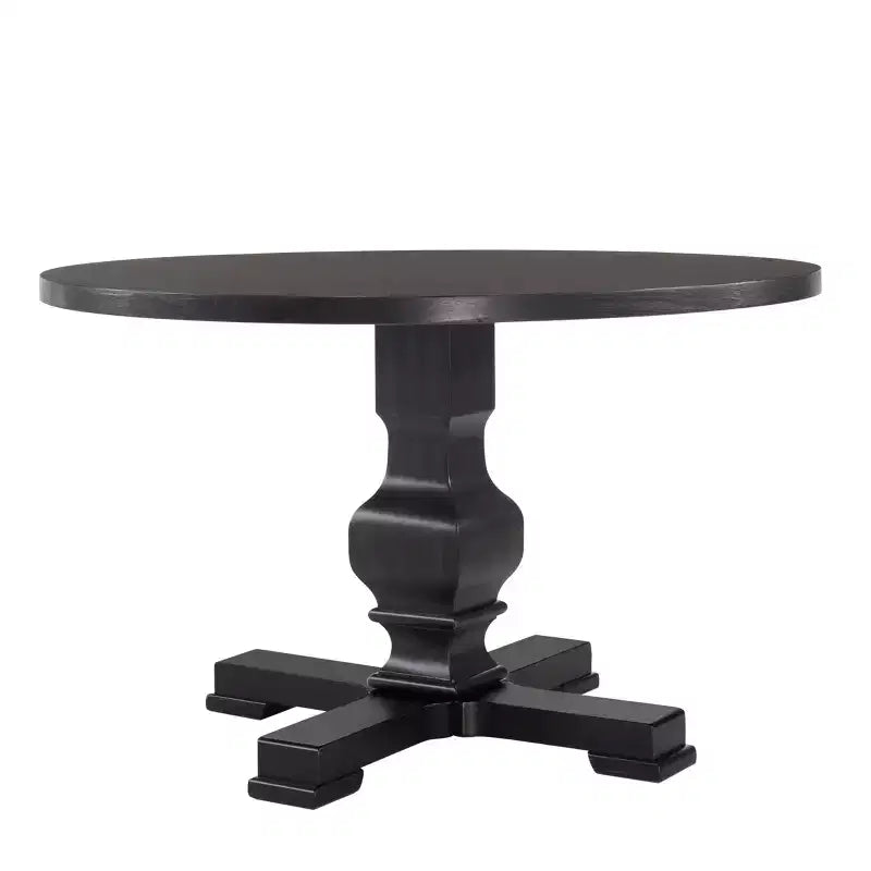 Carolina Living 47&amp;#34; Bence Round Pedestal Dining Table Black