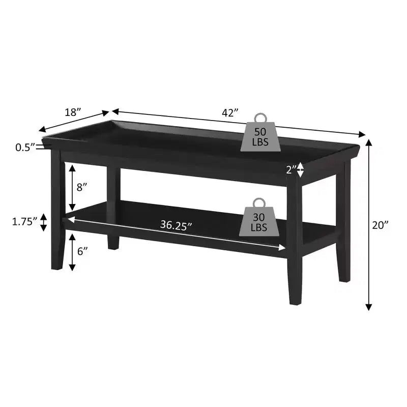 Table basse avec étagère