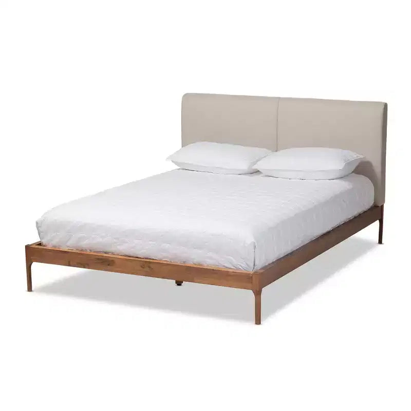 Aveneil Walnut Finished Platform Bed - Baxton Studio