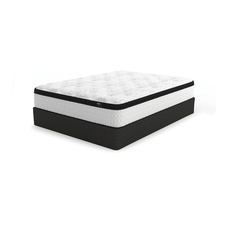Signature Design by Ashley Chime 12 Inch Hybrid Black/White 2-Piece Mattress Package