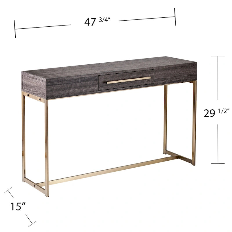 SEI Furniture Akela Transitional Wood Console Table with Storage