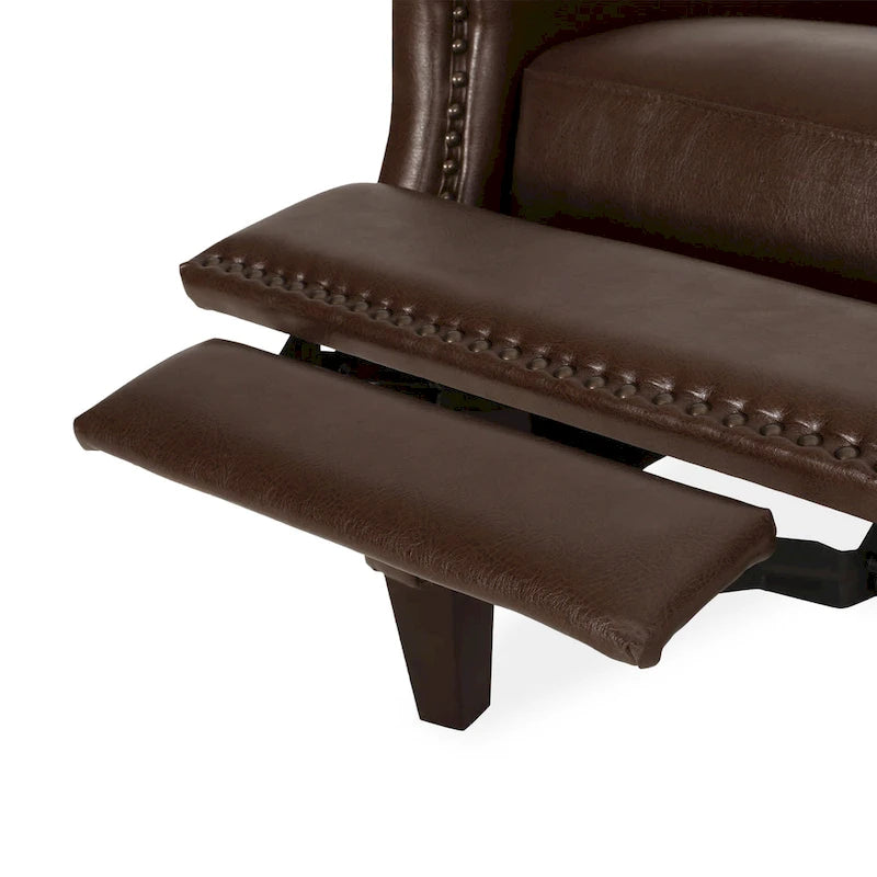 Cavanaugh Upholstered Pushback Recliner with Nailhead Trim by Christopher Knight Home