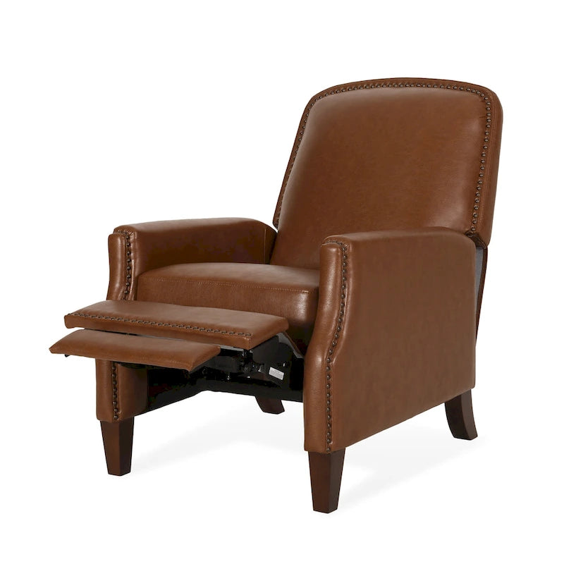 Cavanaugh Upholstered Pushback Recliner with Nailhead Trim by Christopher Knight Home