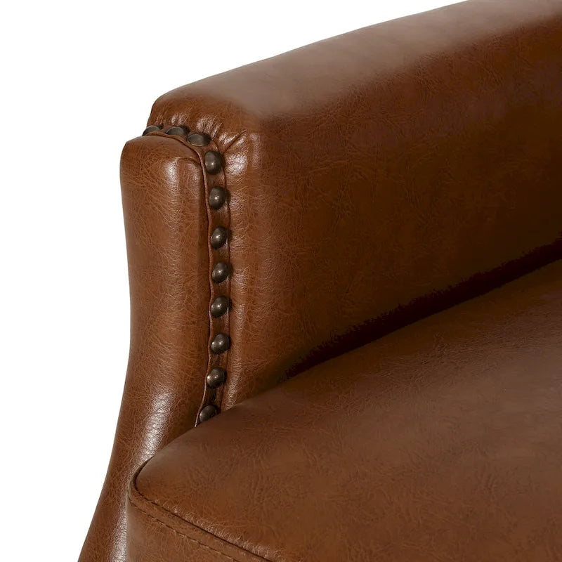 Cavanaugh Upholstered Pushback Recliner with Nailhead Trim by Christopher Knight Home