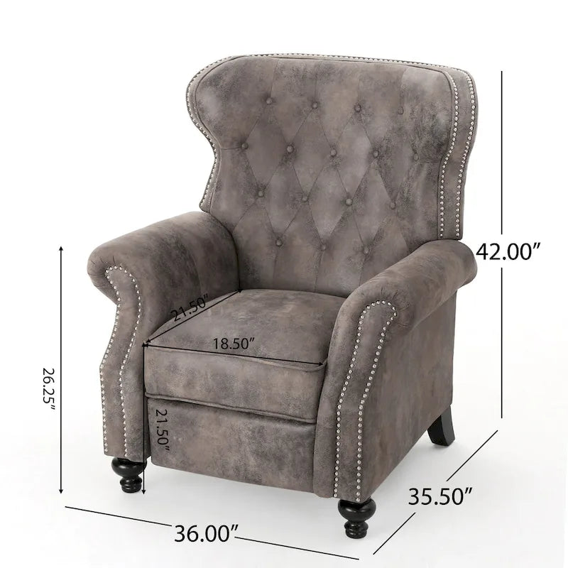 Walder Tufted Microfiber Recliner Club Chair by Christopher Knight Home