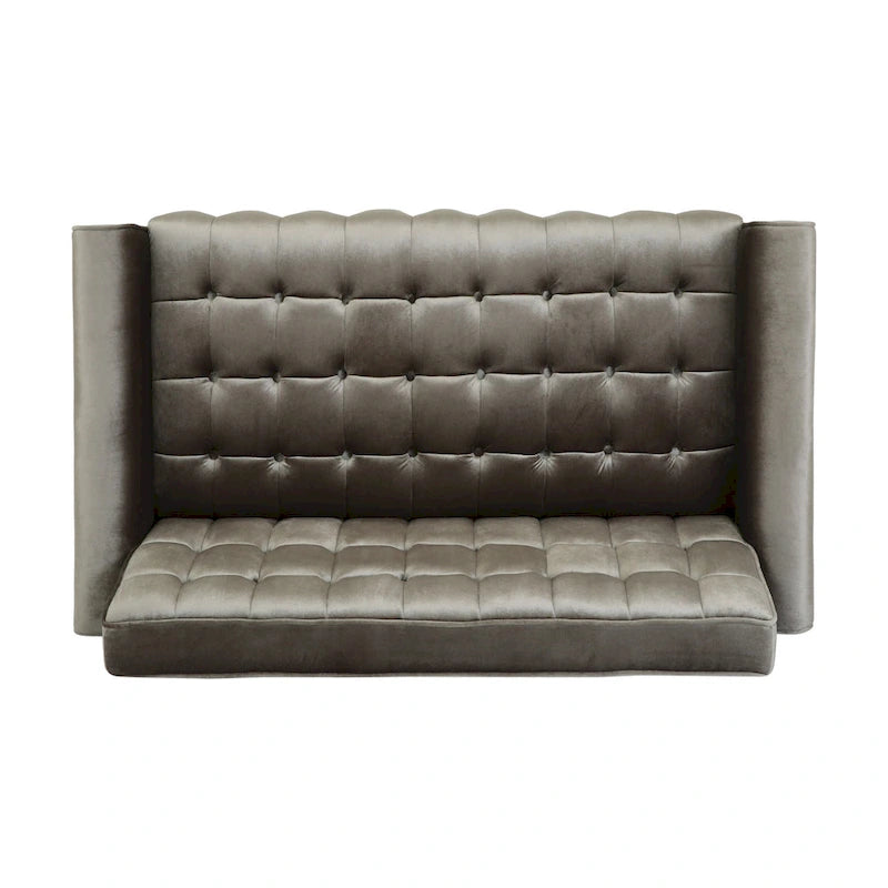 Harnett Tufted Velvet Tapered Leg Loveseat by Christopher Knight Home