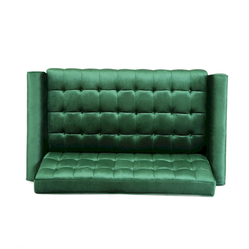 Harnett Tufted Velvet Tapered Leg Loveseat by Christopher Knight Home