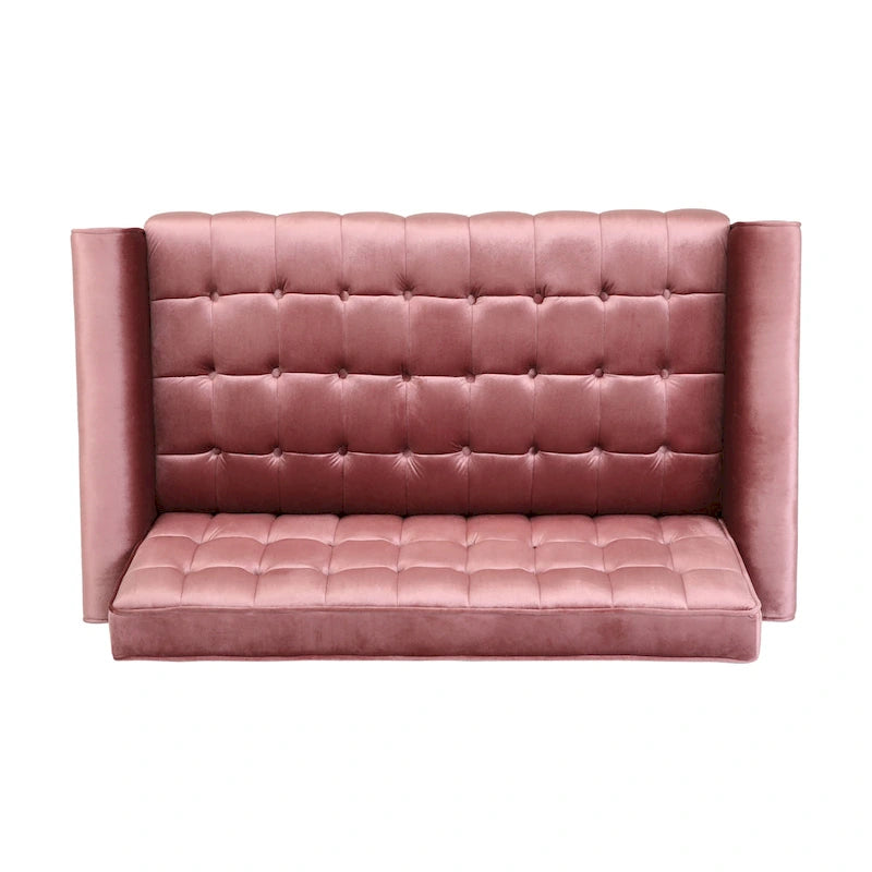Harnett Tufted Velvet Tapered Leg Loveseat by Christopher Knight Home