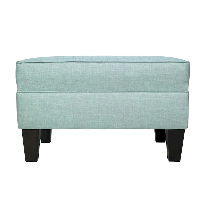 MJL Furniture Parker Fabric Upholstered Square Welted Ottoman