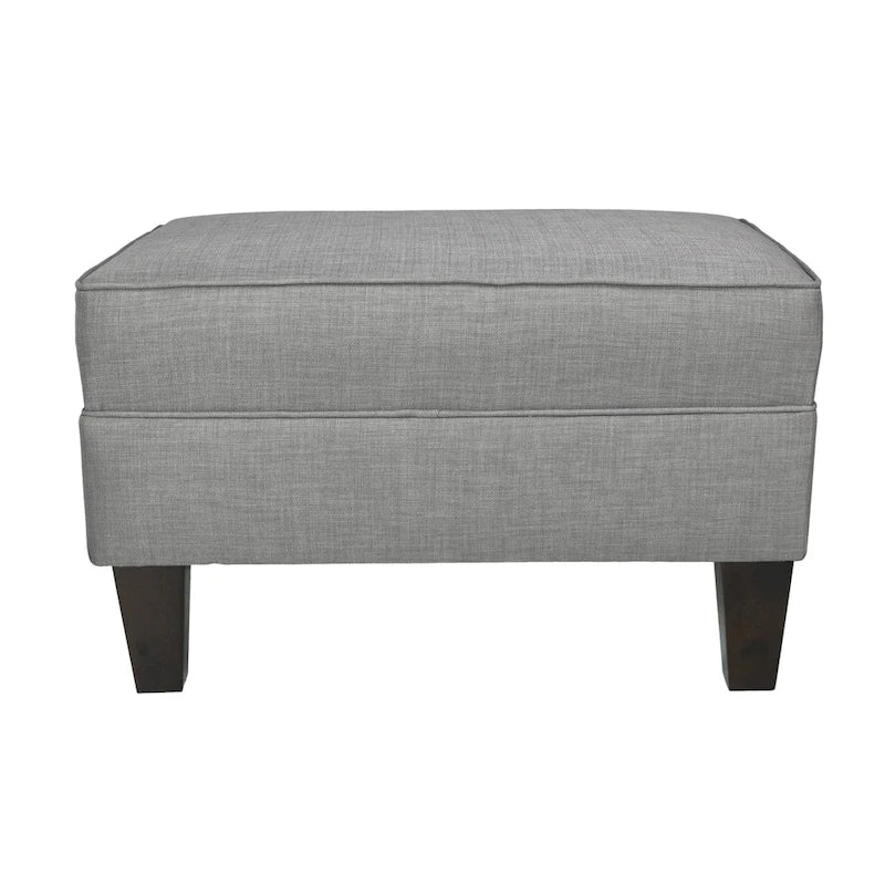 MJL Furniture Parker Fabric Upholstered Square Welted Ottoman