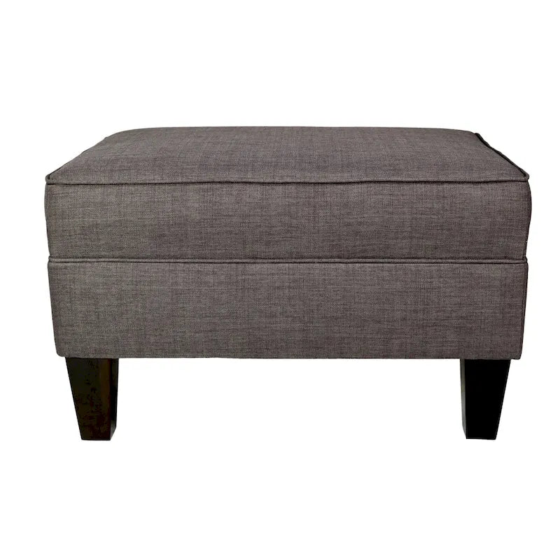 MJL Furniture Parker Fabric Upholstered Square Welted Ottoman