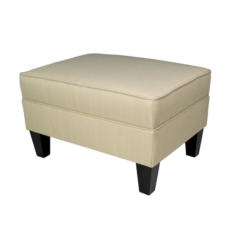 MJL Furniture Parker Fabric Upholstered Square Welted Ottoman