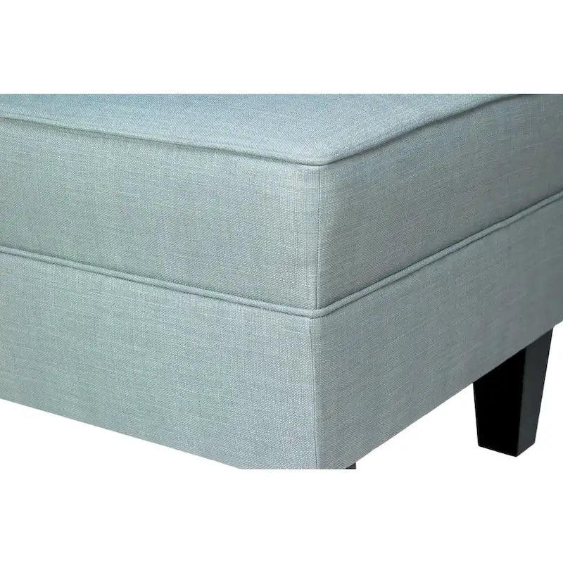 MJL Furniture Parker Fabric Upholstered Square Welted Ottoman