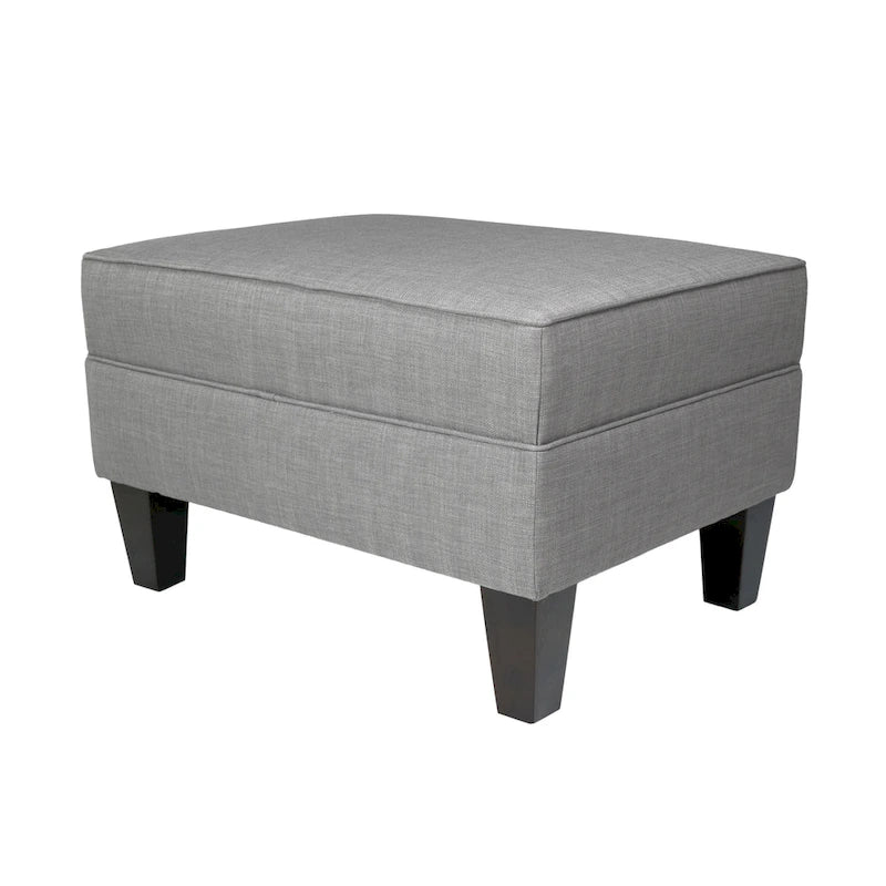MJL Furniture Parker Fabric Upholstered Square Welted Ottoman