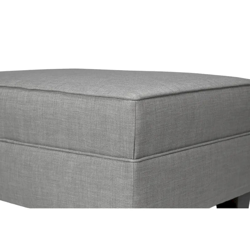MJL Furniture Parker Fabric Upholstered Square Welted Ottoman