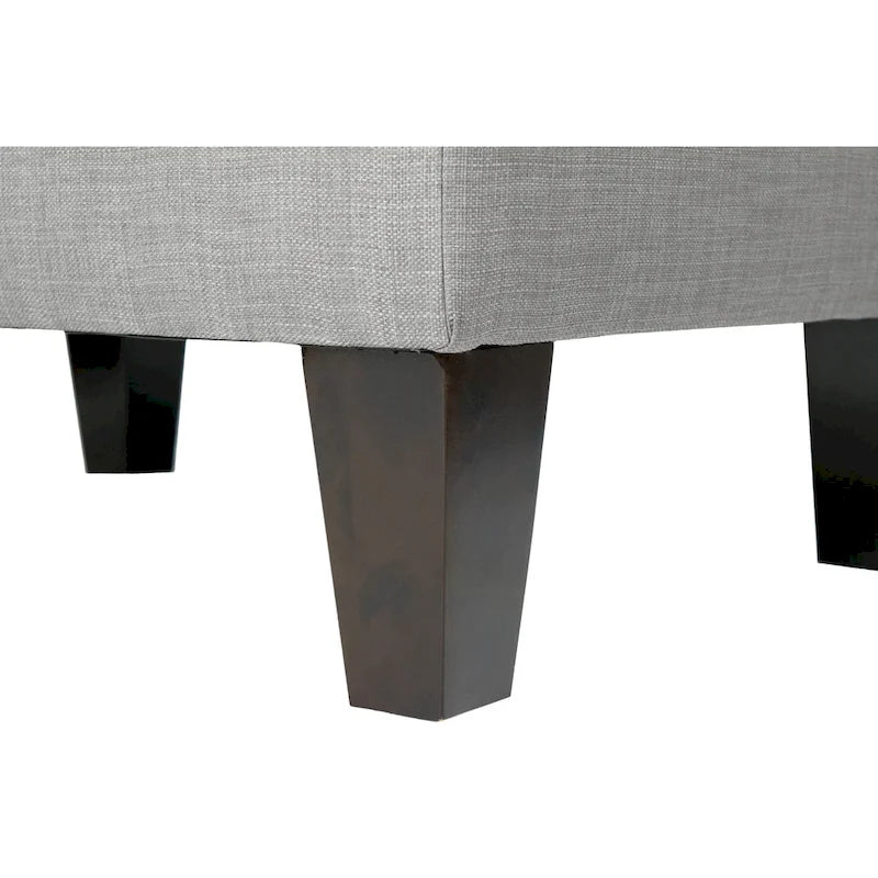 MJL Furniture Parker Fabric Upholstered Square Welted Ottoman