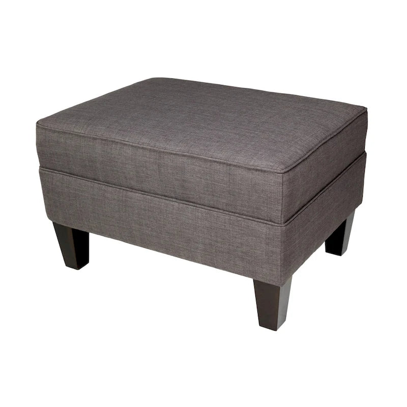 MJL Furniture Parker Fabric Upholstered Square Welted Ottoman