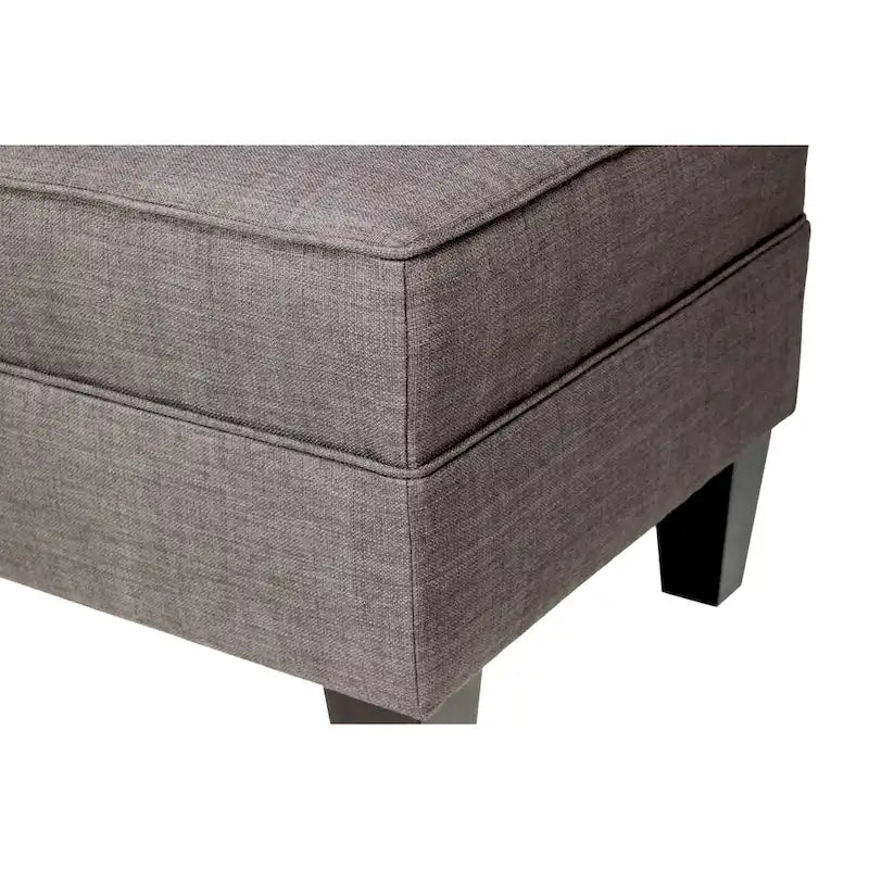 MJL Furniture Parker Fabric Upholstered Square Welted Ottoman