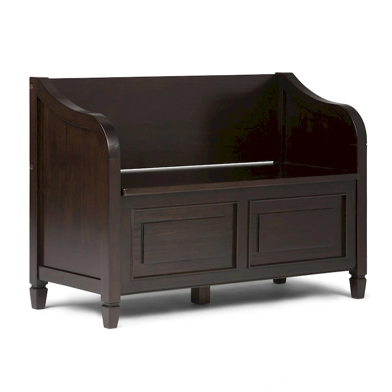 WYNDENHALL Hampshire SOLID WOOD 42 inch Wide Traditional Entryway Storage Bench - 42 W x 18 D x 29.5 H