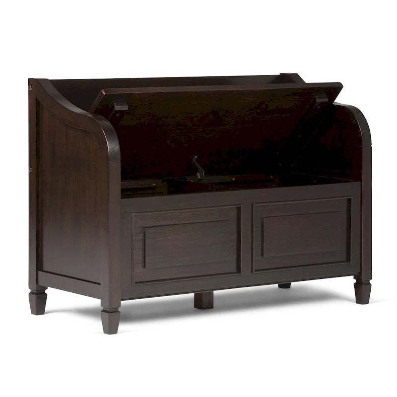 WYNDENHALL Hampshire SOLID WOOD 42 inch Wide Traditional Entryway Storage Bench - 42 W x 18 D x 29.5 H