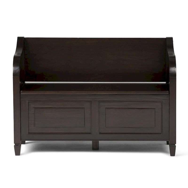 WYNDENHALL Hampshire SOLID WOOD 42 inch Wide Traditional Entryway Storage Bench - 42 W x 18 D x 29.5 H