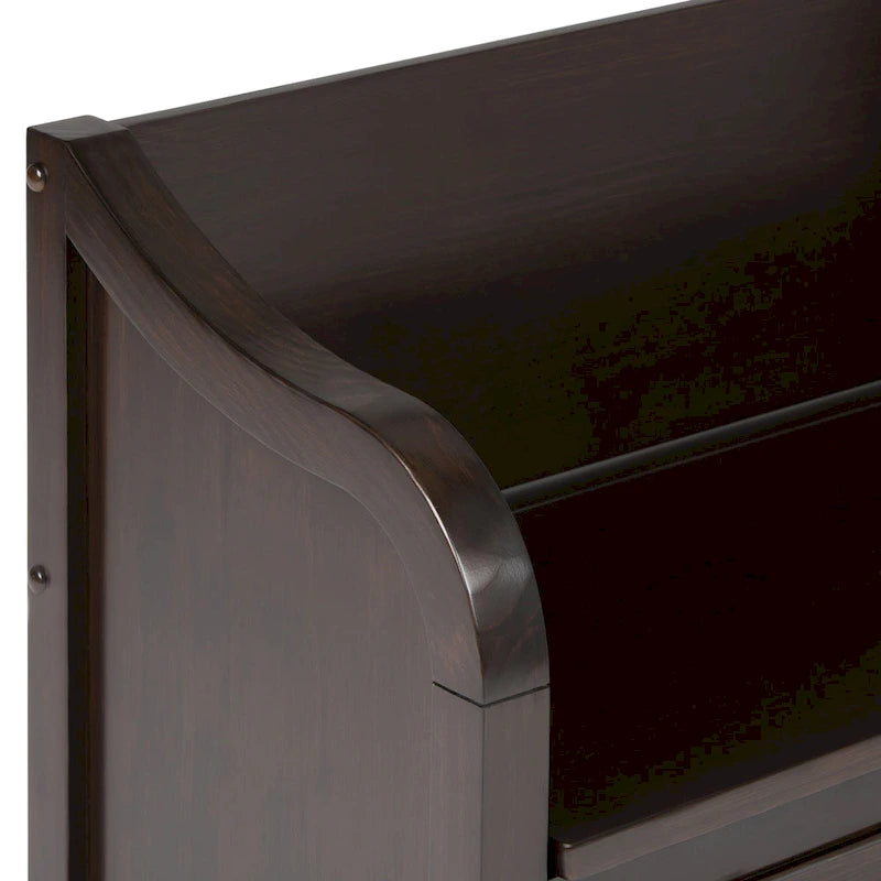 WYNDENHALL Hampshire SOLID WOOD 42 inch Wide Traditional Entryway Storage Bench - 42 W x 18 D x 29.5 H