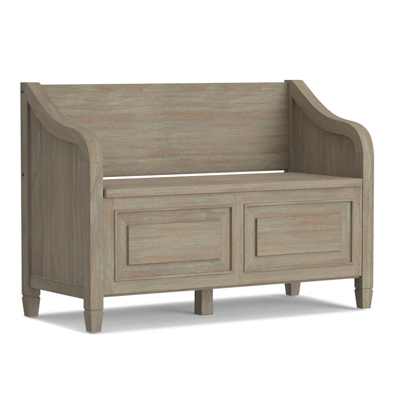 WYNDENHALL Hampshire SOLID WOOD 42 inch Wide Traditional Entryway Storage Bench - 42 W x 18 D x 29.5 H