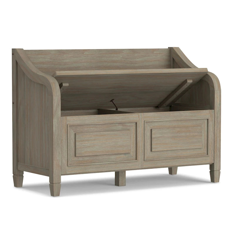 WYNDENHALL Hampshire SOLID WOOD 42 inch Wide Traditional Entryway Storage Bench - 42 W x 18 D x 29.5 H