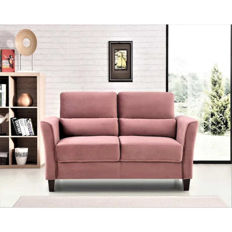 Chole Velvet Loveseat with Gently Curved Arms