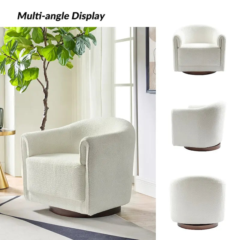 Jeffrey Transitional Comfortable Upholstered Swivel Chair Set of 2 by HULALA HOME
