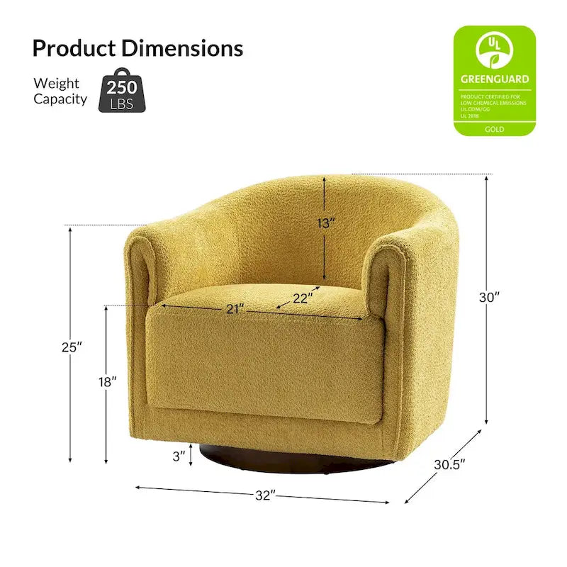 Jeffrey Transitional Comfortable Upholstered Swivel Chair Set of 2 by HULALA HOME