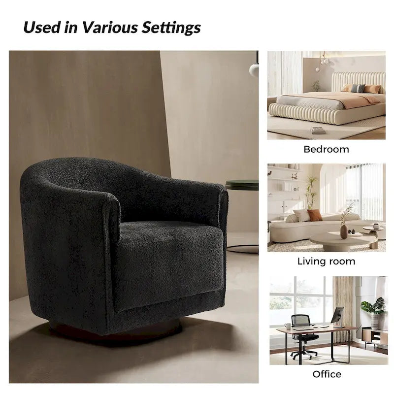 Jeffrey Transitional Comfortable Upholstered Swivel Chair Set of 2 by HULALA HOME