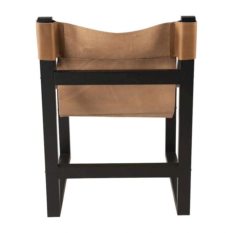 Steve Silver Logan Top Grain Leather and Solid Wood Sling Accent Chair
